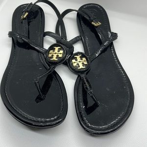 Tory Burch Black Patent Sandal